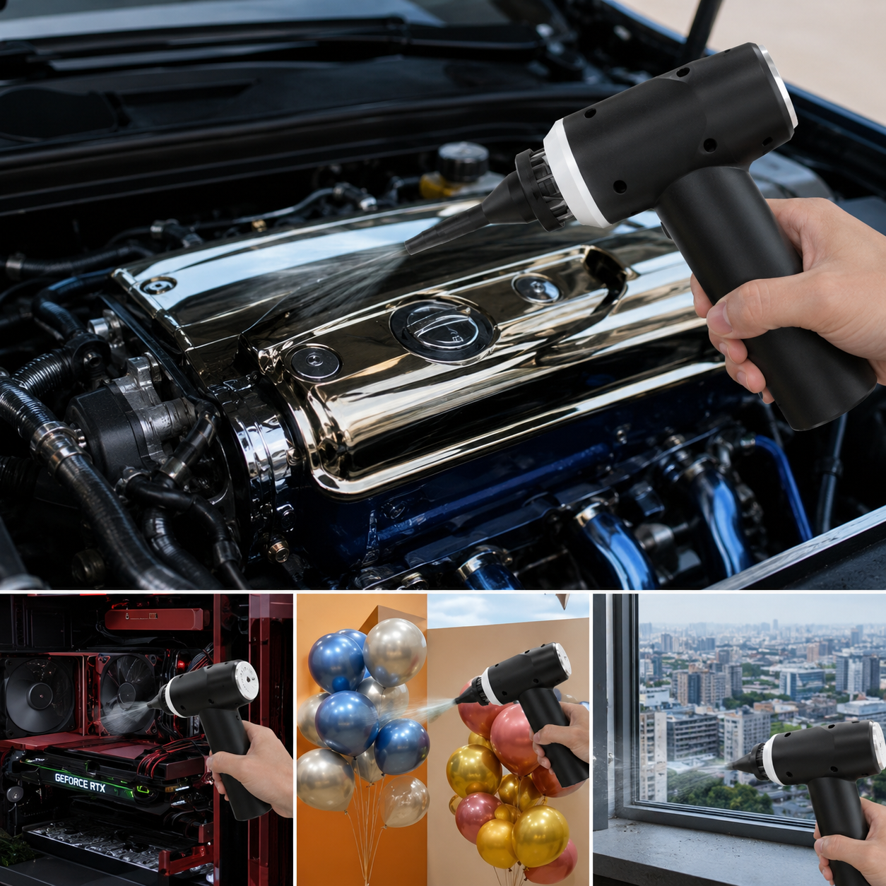 TurboClean™ 3-in-1 Cordless Vacuum Cleaner Powerful Suction • Air Blower • USB Rechargeable • Lightweight